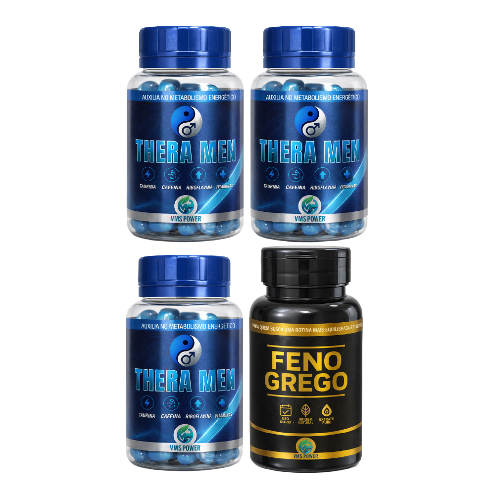 COMBO - VITALIDADE & EQUILÍBRIO (3 THERA MEN + 1 FENO GREGO VMS POWER)