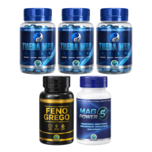 COMBO - VITALIDADE & EQUILÍBRIO (3 THERA MEN + 1 FENO GREGO VMS POWER + 1 5 MAGNESIO VMS POWER)