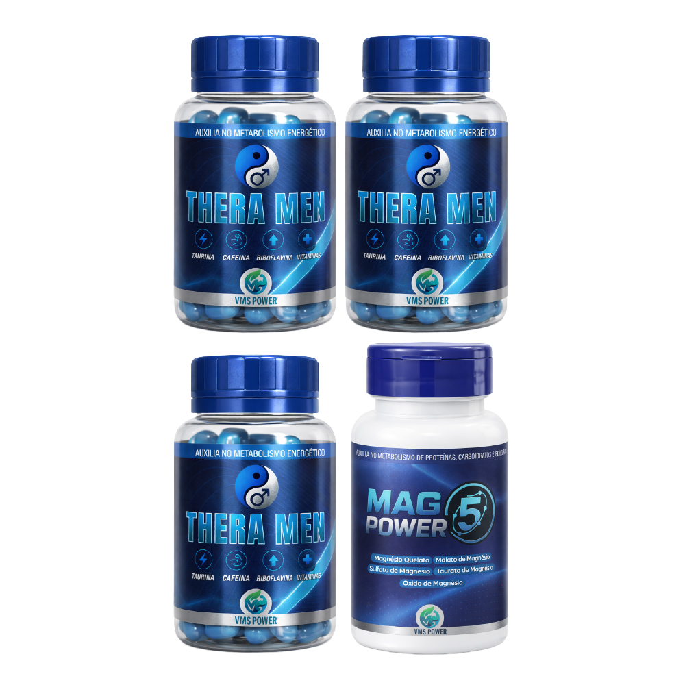 COMBO - VITALIDADE & EQUILÍBRIO (3 THERA MEN + 1 5 MAGNESIO VMS POWER)